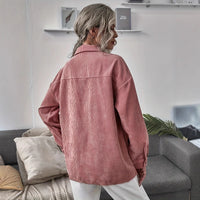 Loose Leisure Slimming Lapel Pocket Long Sleeve Coat