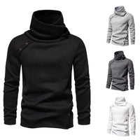 Men's Cascading Collar Sweater Coat Jacquard Pullover Sports Sweater