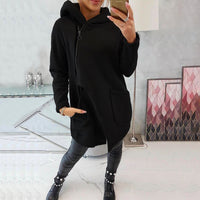 Half-high Neck Side-zip Hoodie With A Hood And Fleece-lined Pockets