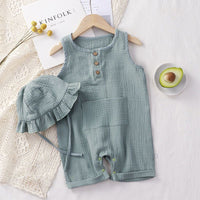 Baby Vest Short Sleeve Rompers New Cotton Double-layer Gauze