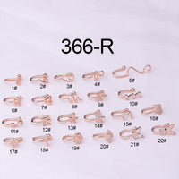 Brass-set Zircon Non-porous Piercing Clip Nose Ring