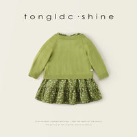 Girls' Two-piece Dress Long Sleeve Knitwear Dress