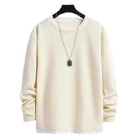 Men's Spring And Autumn Solid Color Plus Size Round Neck Sweater