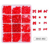 Ribbon Bow Tie Christmas Resin Bow Nail Ornament Mixed Set Box