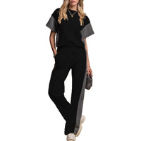 Stylish Minimalist And Relaxed Fit Womens Short Sleeve Set