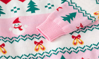 Girls' Holiday Round Neck Sweater Baby Snowman Knitted Top