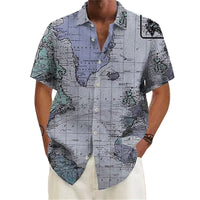 Men's Casual Versatile Button 3D Printed Shirt