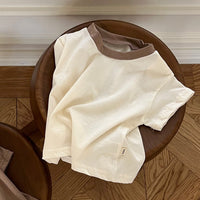 Boys' And Girls' T-shirts Match Cotton Short Sleeves
