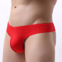 Men's Seamless Ice Silk Translucent Thong