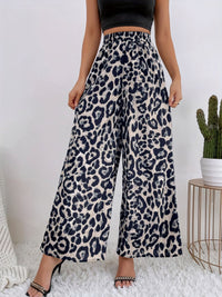Elastic-waist Casual Wide-leg Pants