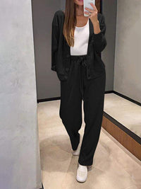 Casual And Comfortable Jacket Cardigan And Sweatpants Set