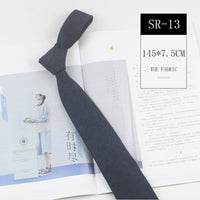 Korean Style Casual Suede Pure Color Artistic Shirt Macaron Color 7cm Hand Tie