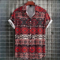 Men's Retro Short Sleeve Casual Loose Shirt