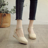 Wedge Sandals Women's Ankle-strap Buckle High Heel