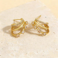 Retro Fashion-forward Niche-design Metal Multi-layer C-shaped Stud Earrings