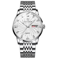 Fashion Quartz Watch Steel Belt Double Calendar Men's Watch Waterproof