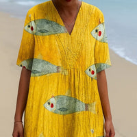 Printed Long-sleeve Dress For Women