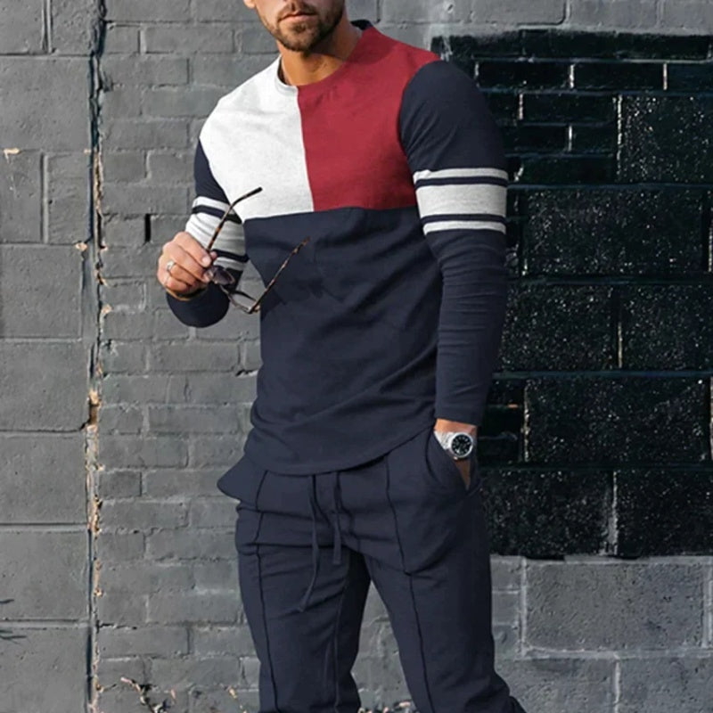 New Multi-color Long Sleeve Casual Sports Men Suit