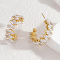 French Simple And Light Luxury Diamond Ring Women's Earrings