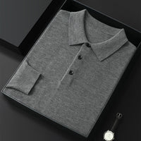 Spring And Autumn New Fashion Casual Polo Collar Long-sleeved Sweater Men