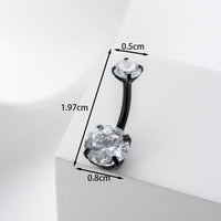 Stainless Steel Body Piercing Jewelry Inner Teeth Zircon Belly Nail Belly Button Ring