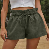 Ladies Casual Comfortable European High Waist Tie Loose Wide Leg Pants