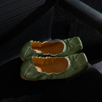 Women's Premium Full Grain Leather Ballet Flats, Square Toe Bow Slip-On Shoes For Women