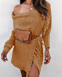 European And American Knitted Tassel Sweater Coat