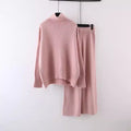 Women's Clothing Casual Sweater Wide Leg Pants Two-piece Set