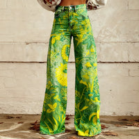 Plus-size Casual Versatile Wide-leg Pants For Women Faux Fabric
