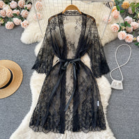 Fashion Women's Mesh Lace Nightdress Cardigan