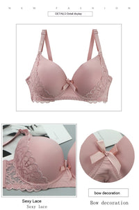 Plus Size Comfort French Lace Pure Shiny Side Bra