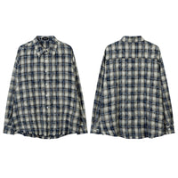 Fashion Personality Punk Plaid Loose Shirt Men