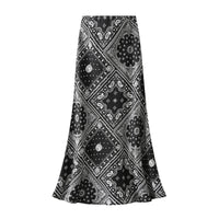 Retro Hong Kong Style Floral Skirt High Waist Slimming Temperament