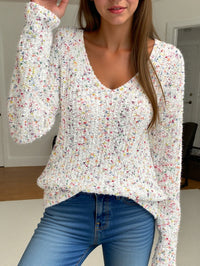 Loose And Lazy Style V-neck Pullover Long Sleeve Hot Girl Sweater