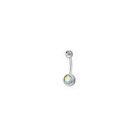 Round Inlaid Zircon Belly Button Umbilical Ring