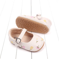 Baby Girl Soft Bottom Embroidered Flower Breathable Toddler Shoes