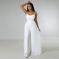 Women's Fashion Casual Solid Color Wide Leg Jumpsuit