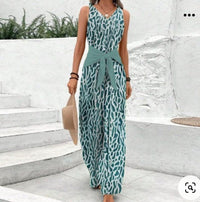 Waist-tight Adjustable Lace Printing Jumpsuit