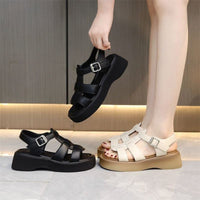 One-strap Open-toe Sandals With A Rubber Mid-heel