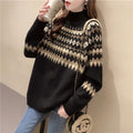 Women's Contrast Wool Sweater Outerwear Sweater
