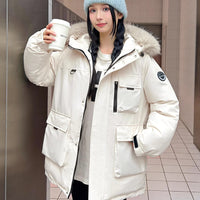 Warm Large Fur Collar Cotton Clothes Women