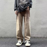 Small Feet Yellow Mud Color Gradient Wide-leg Straight Pants