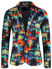 One Button Printing Leisure Suit Plus Size Men's Top