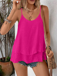 Casual Strapless Sleeveless Double-layer Camisole