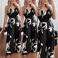 Women's Backless Waist Trimming Wide-leg Jumpsuit