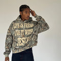 Men's Hooded Printed Slim Fit Double Hood Sweatshirt
