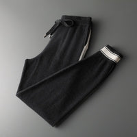 Leisure Sports Cashmere Men's Round Neck Sweater Suit
