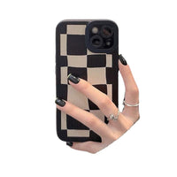 Black And White Lattice Mobile Phone Case