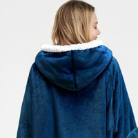 Womens Fleece-Lined Thickened Hooded Loungewear Pajamas